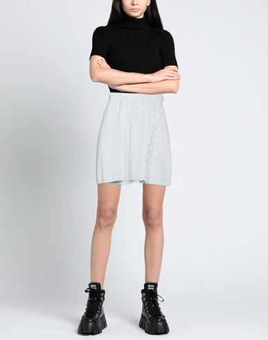 Woman Mini skirt Sky blue Size 4 Viscose, Metallic fiber, Nylon