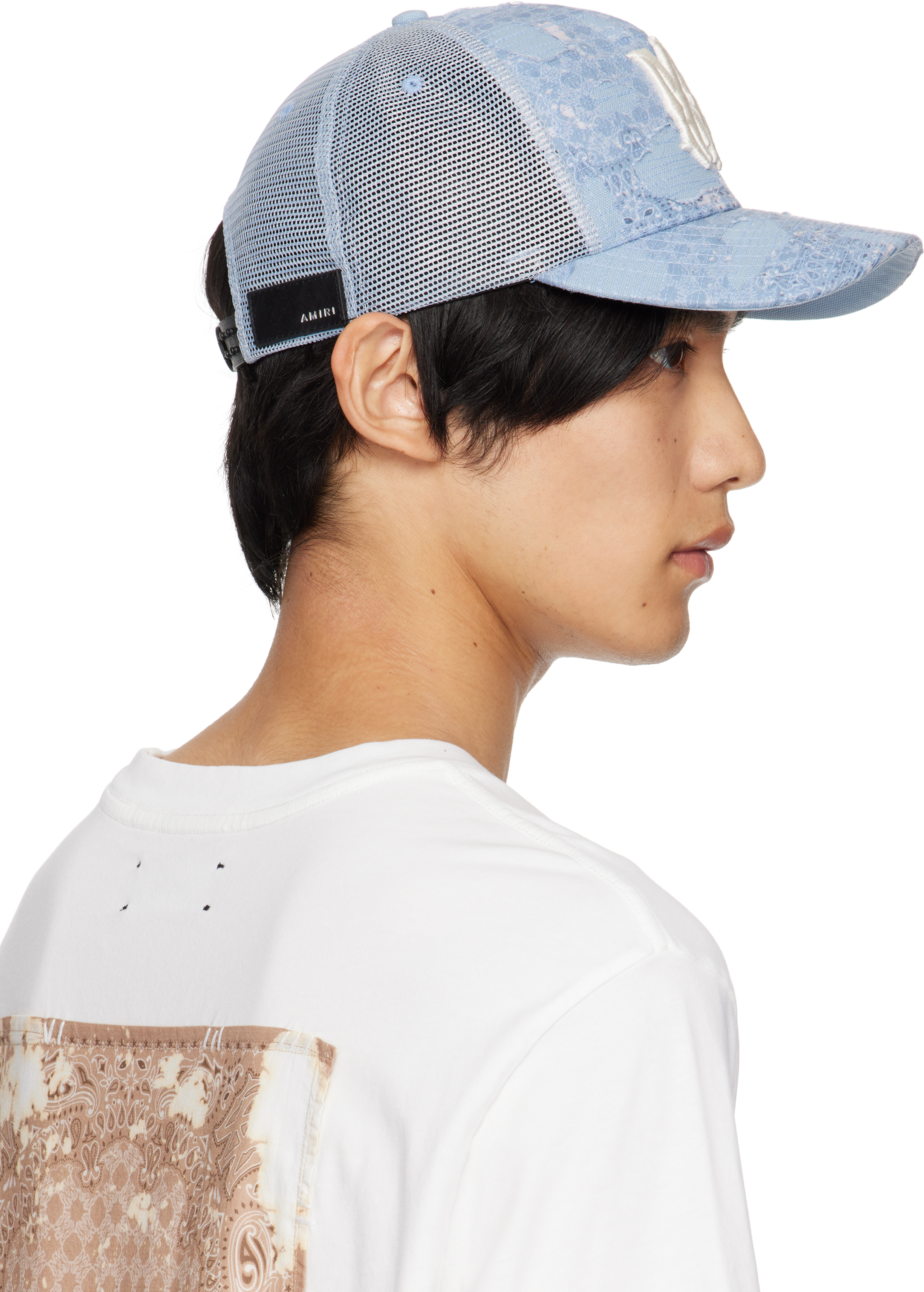 Amiri | Blue Bandana Repair Trucker Cap | Realry