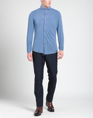 Man Shirt Light blue Size 3XL Cotton