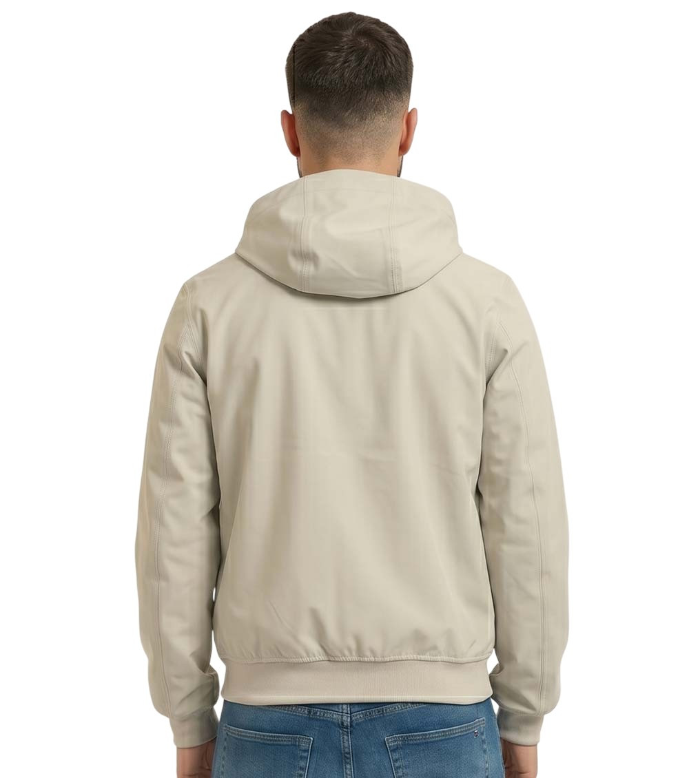 Beige Regular Hood Jacket