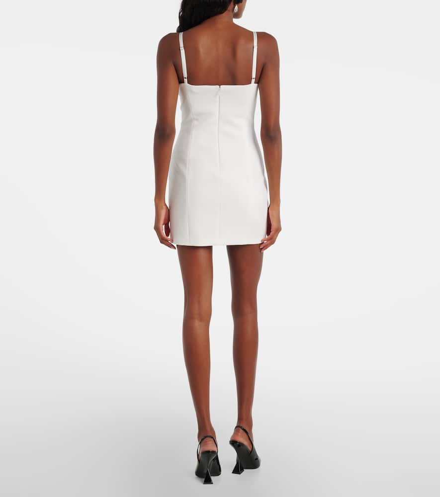 Laser-cut crêpe cady minidress