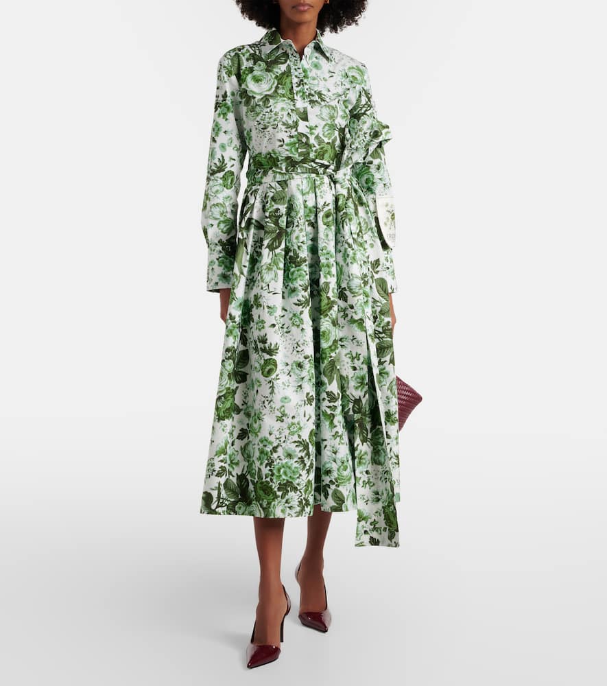 Floral cotton shirt dress