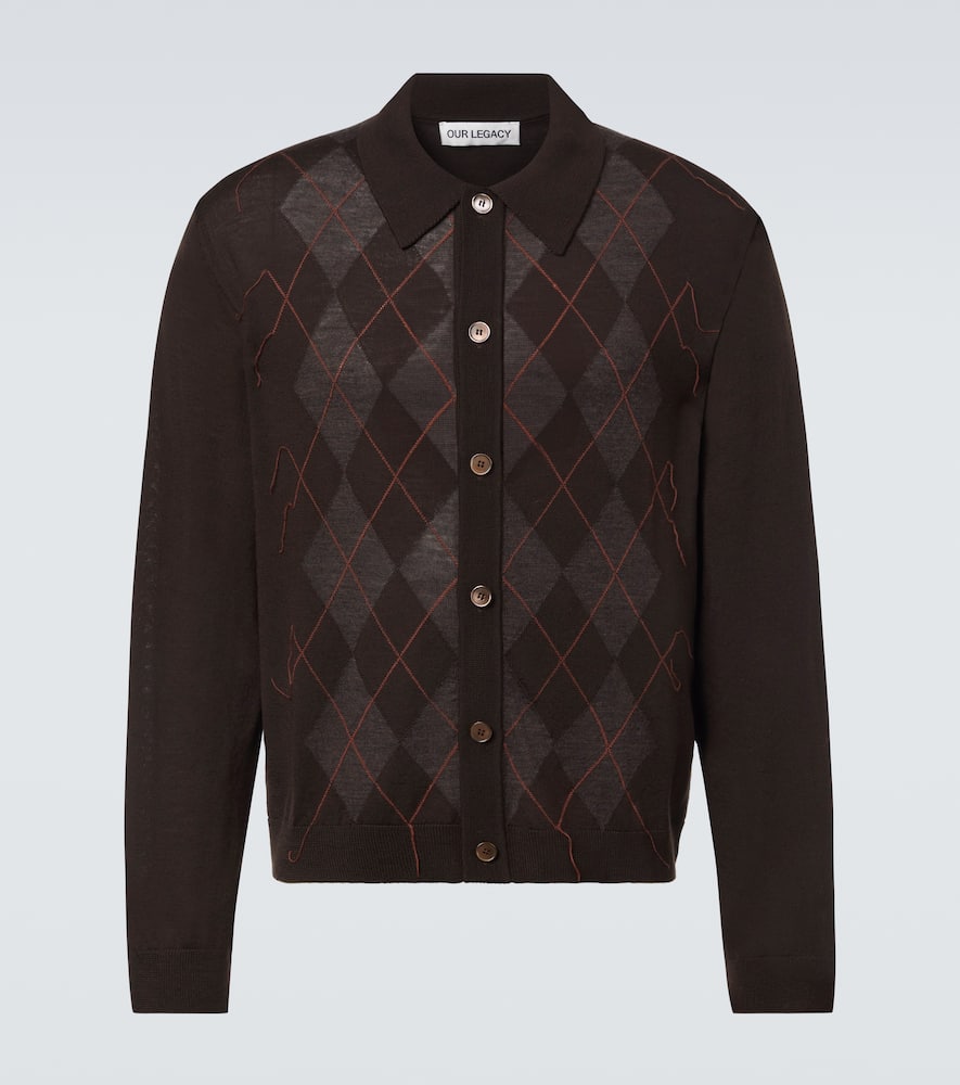 Evening argyle wool cardigan