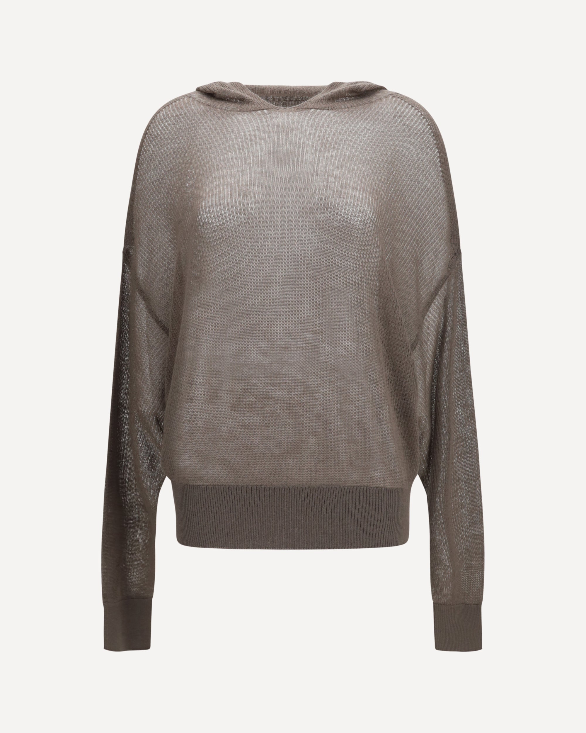 Semi-sheer knit Hoodie Female M