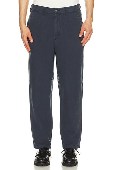 Barbour Cotton Linen Relaxed Trousers in Navy - Blue. 30 also