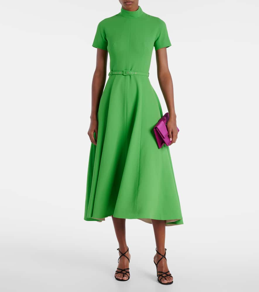 Camilla belted wool midi dress
