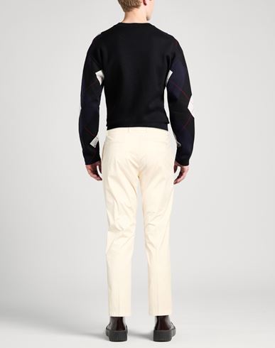 Man Pants Cream Size 35 Cotton, Elastane