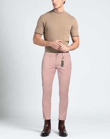 Man Pants Pink Size 38 Cotton, Elastane