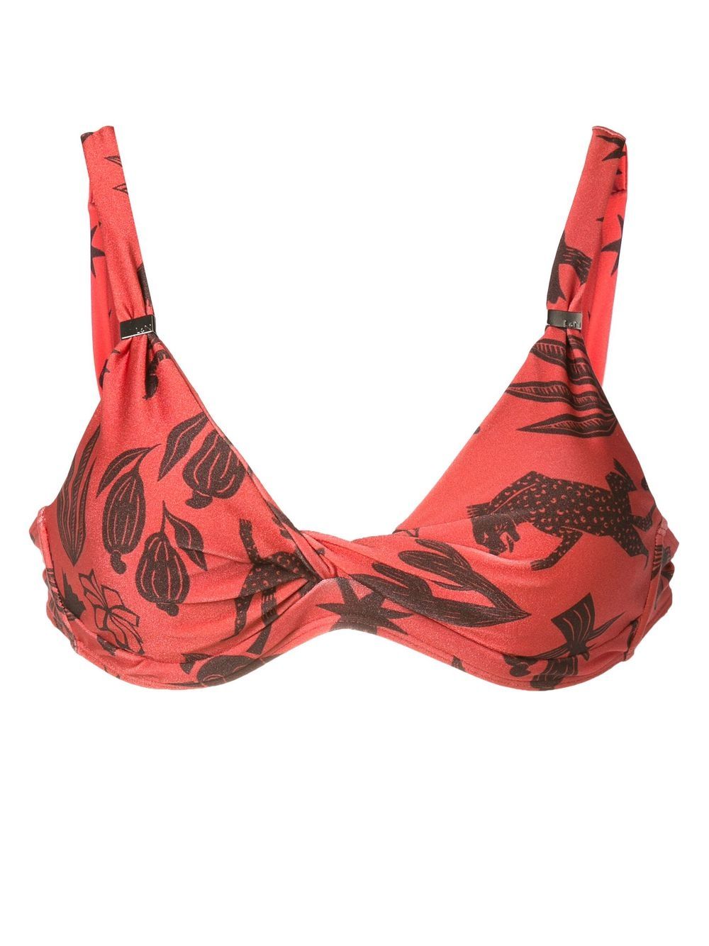 Carla tie-strap bikini top - Brown