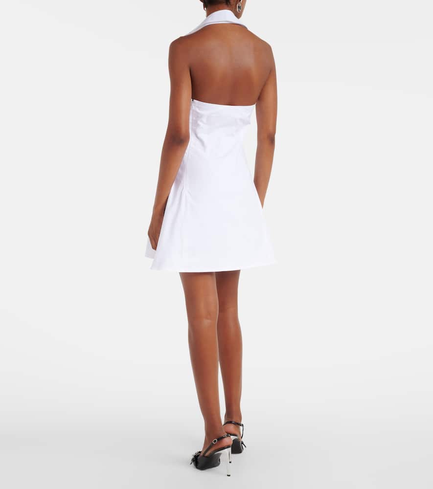 Halterneck cotton minidress