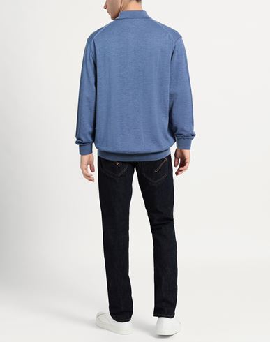 Man Sweater Light blue Size 48 Virgin Wool
