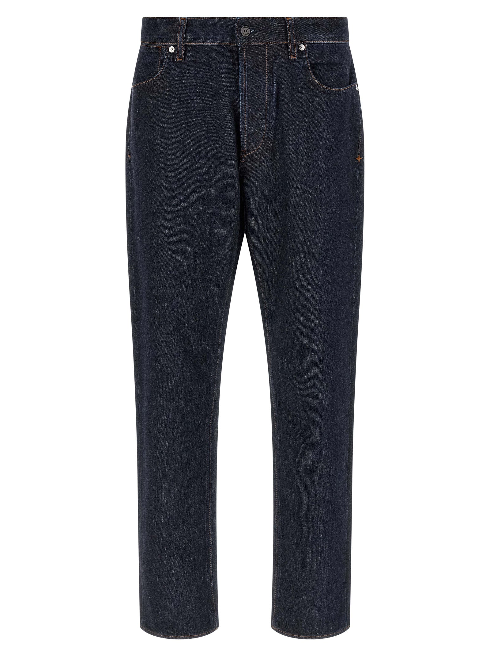 Cotton Straight-Leg Jeans — Blue