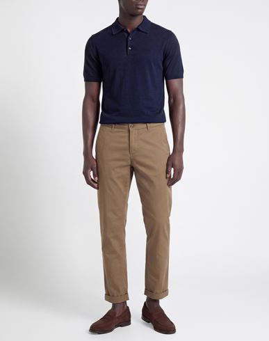 Man Pants Light brown Size 40 Cotton, Polyester, Elastane