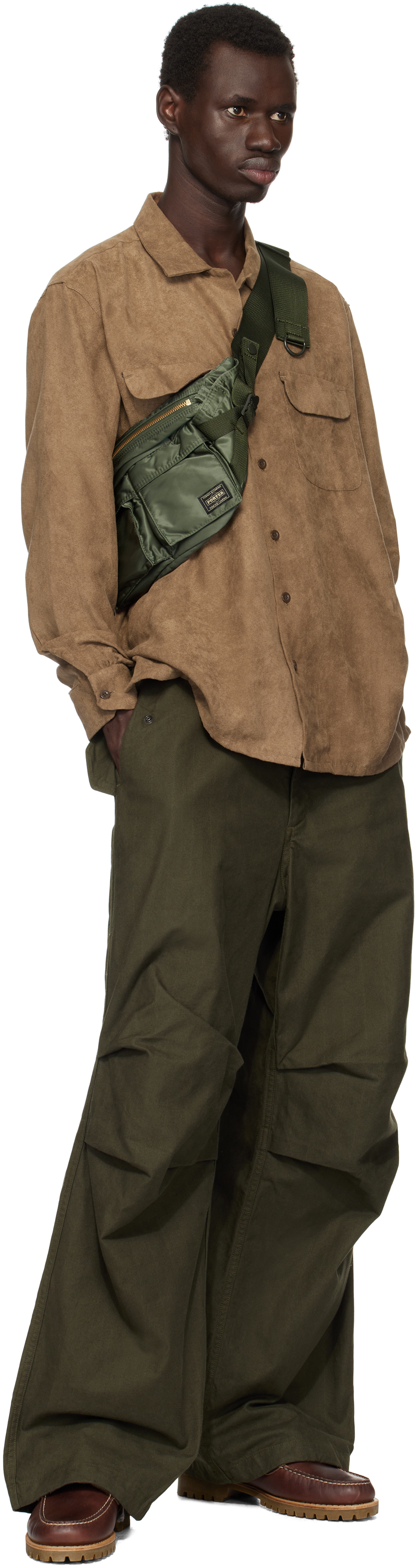 PORTER - Yoshida & Co Khaki Tanker Waist Belt Bag