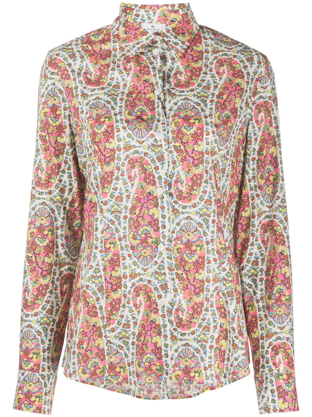 Paisley-print cotton shirt - Pink