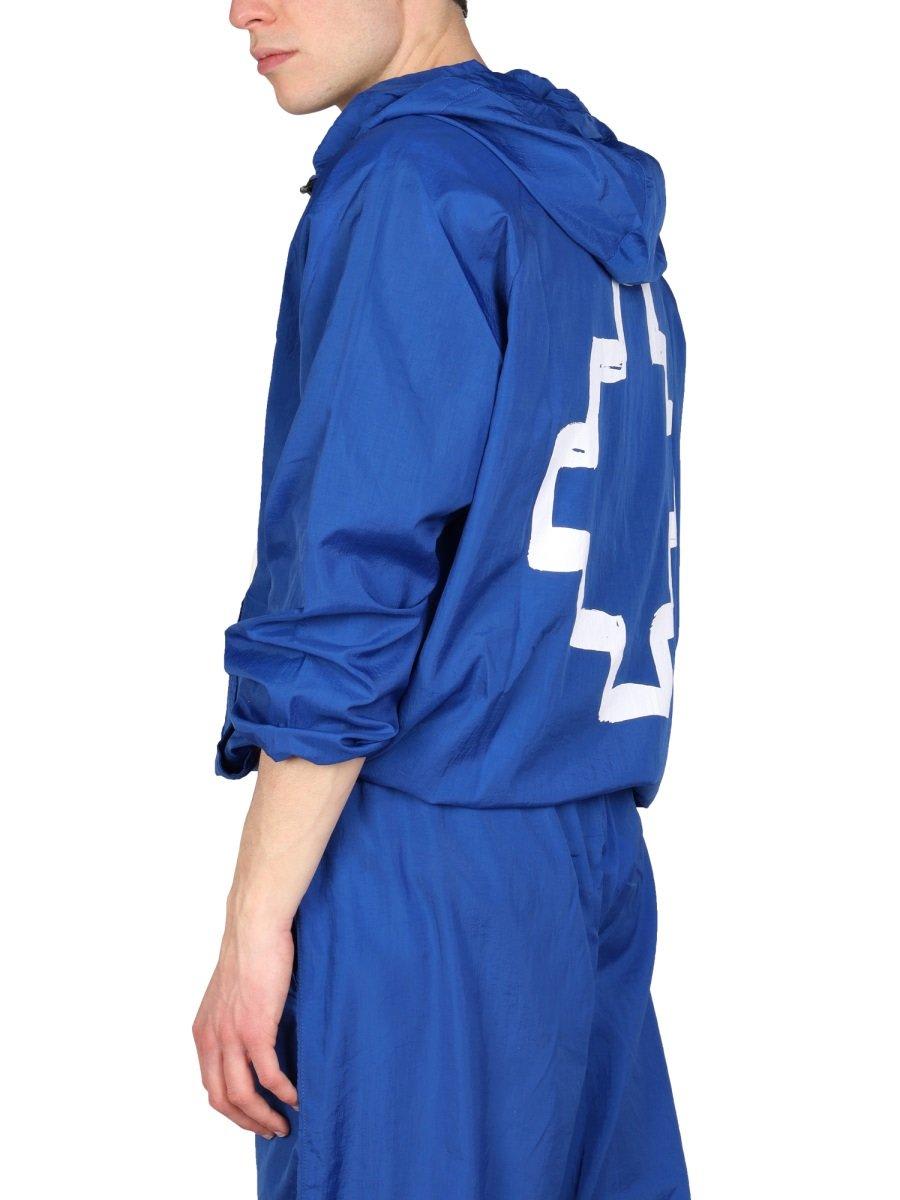 Cross Print Windbreaker Jacket