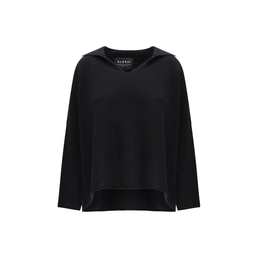 Cashmere V-Neck Sweater — Black