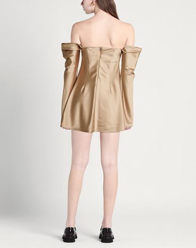 Woman Mini dress Sand Size M Polyester, Elastane