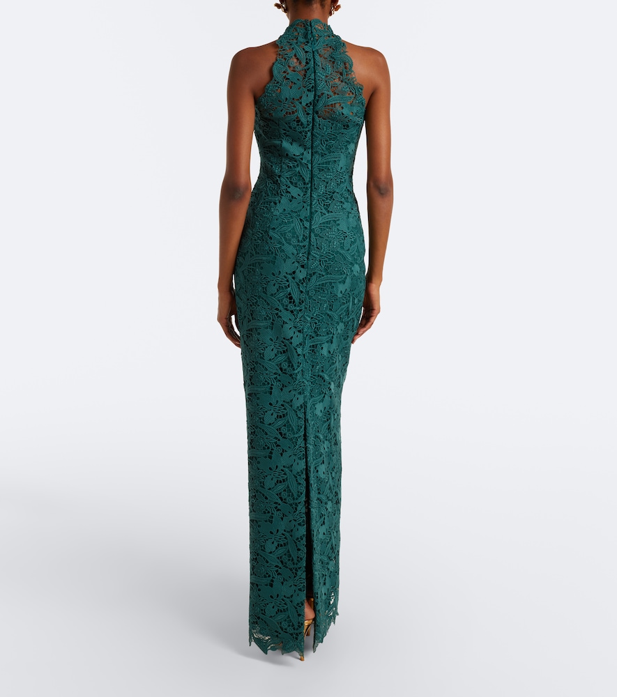 Halterneck lace gown