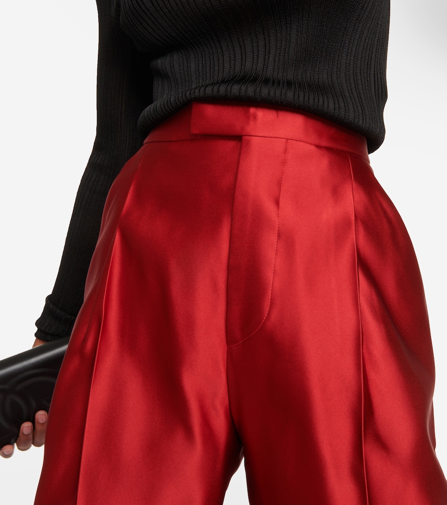 Silk duchesse straight pants