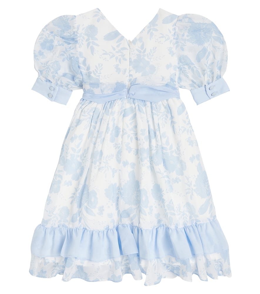 Patachou Bow-detail floral chiffon dress