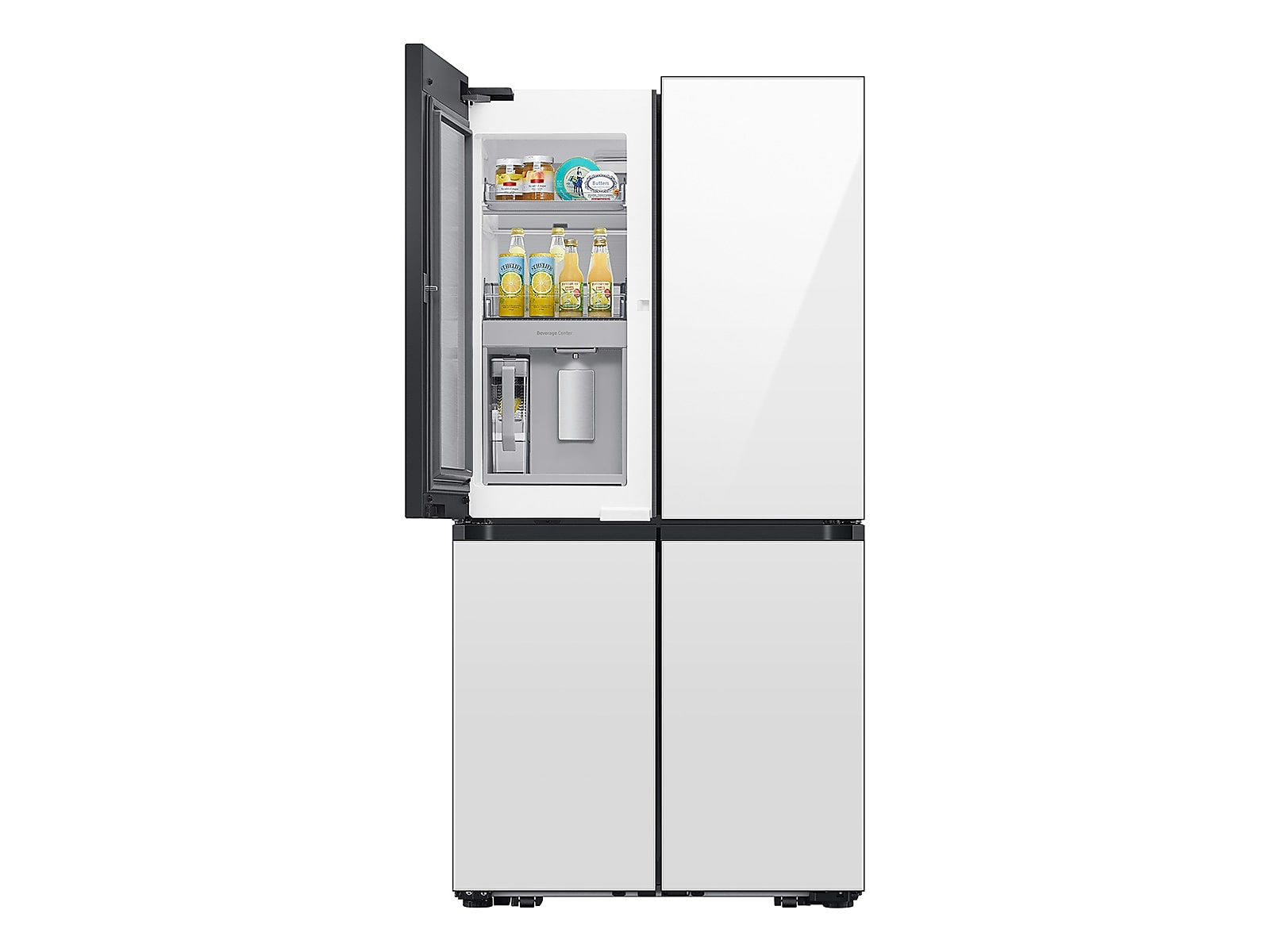 Bespoke 4-Door Flex™ Refrigerator in Panel Ready (29 cu. ft.) with Beverage Center™ in Charcoal Glass in Panel Ready (Customizable Panels)