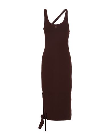 Courrèges Woman Midi dress Chocolate brown Size S Viscose, Polyester