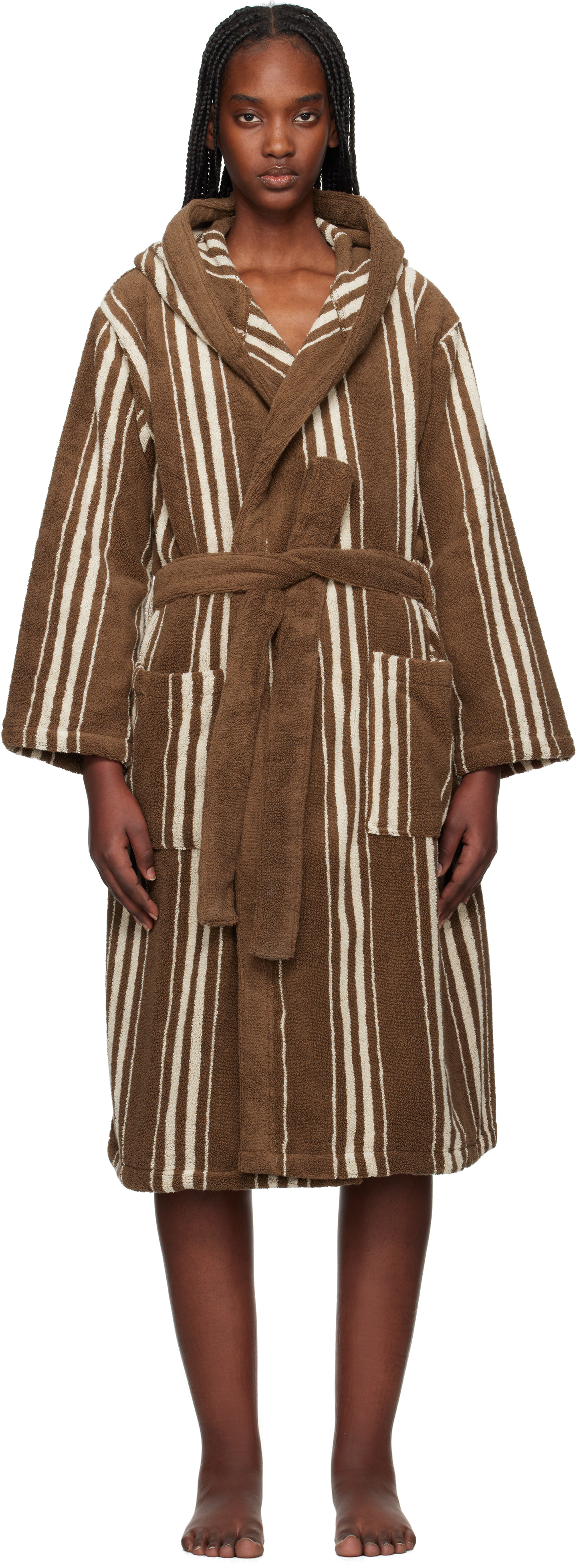 Autumn Sonata Brown Striped Bathrobe