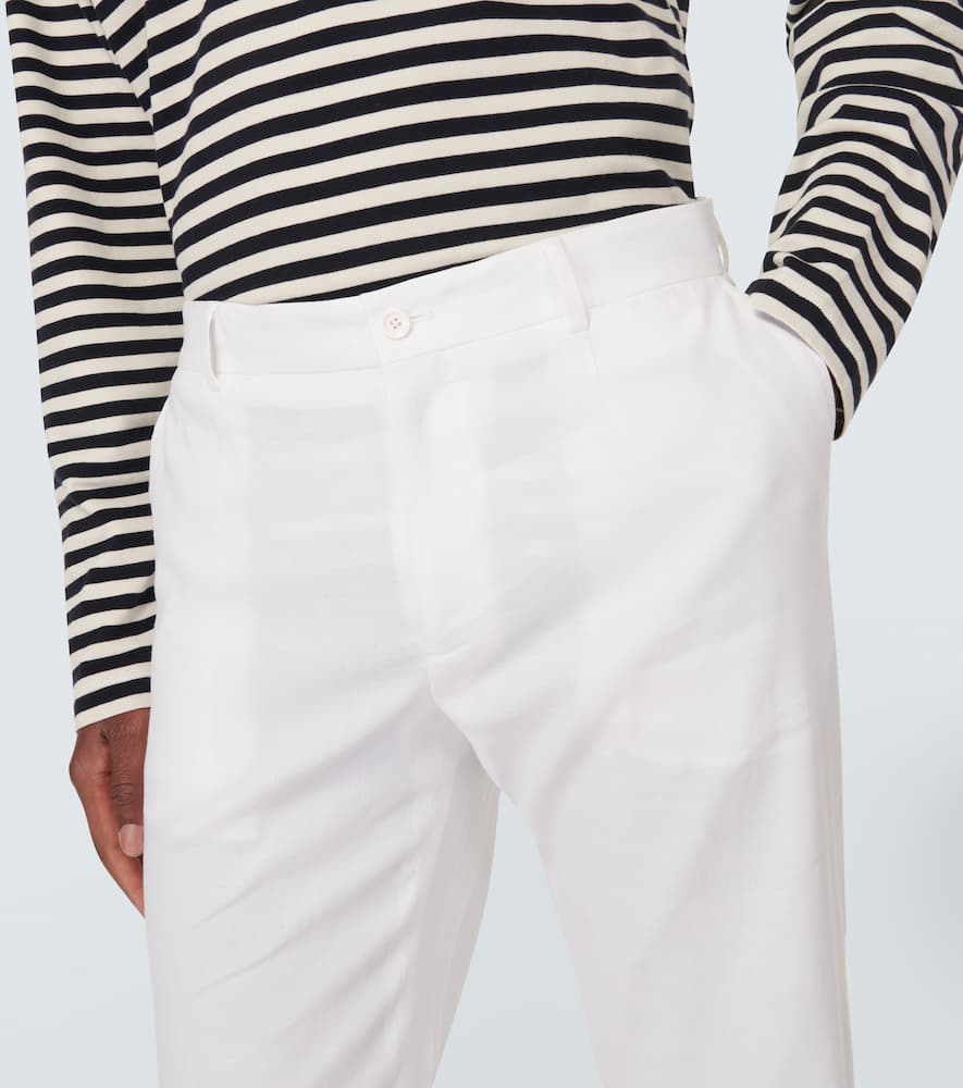Linen-blend straight pants