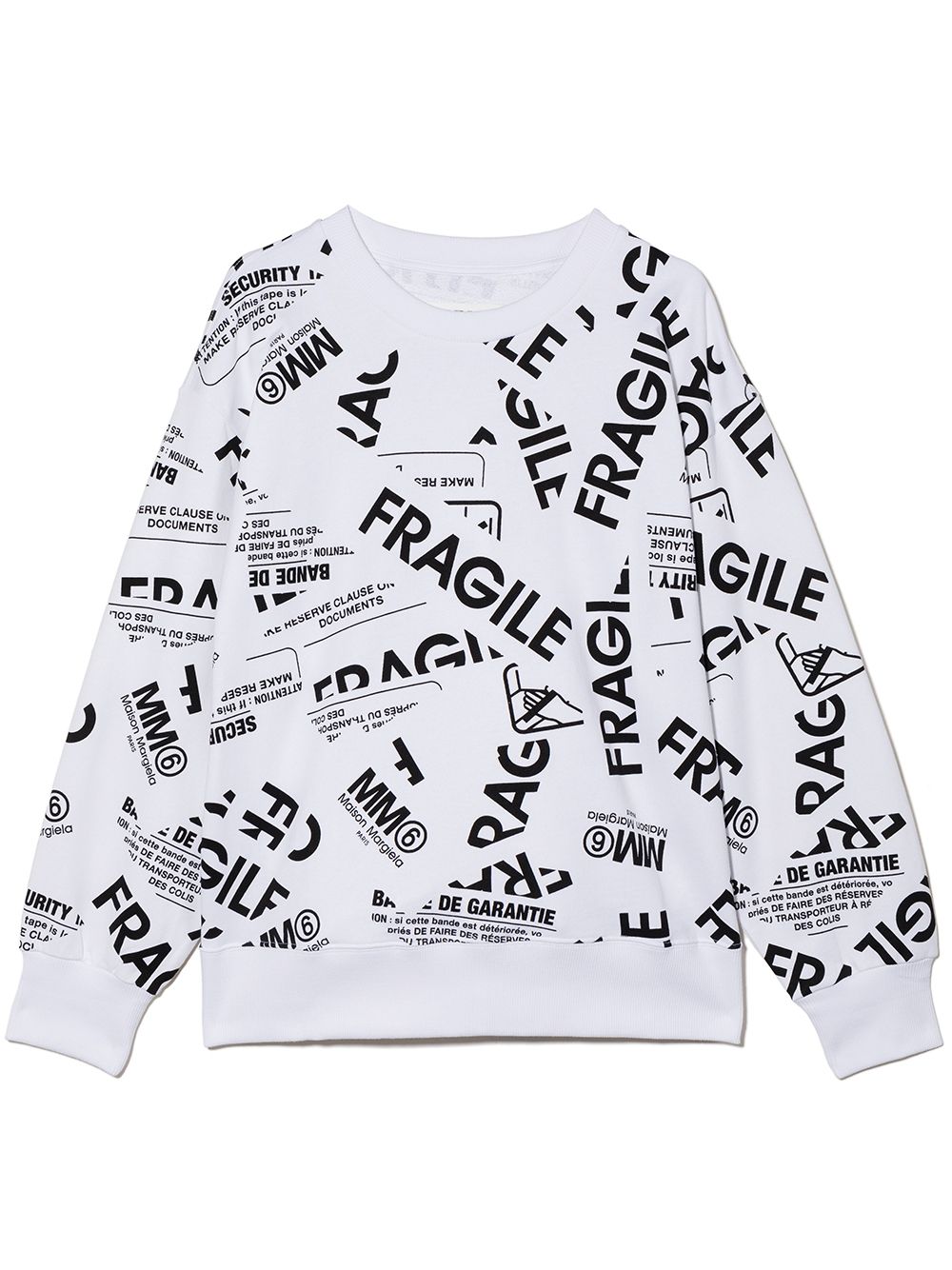 Fragile crew neck sweatshirt - White
