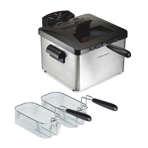 Professional 12 Cup Deep Fryer with 3 Baskets - Silver/Black