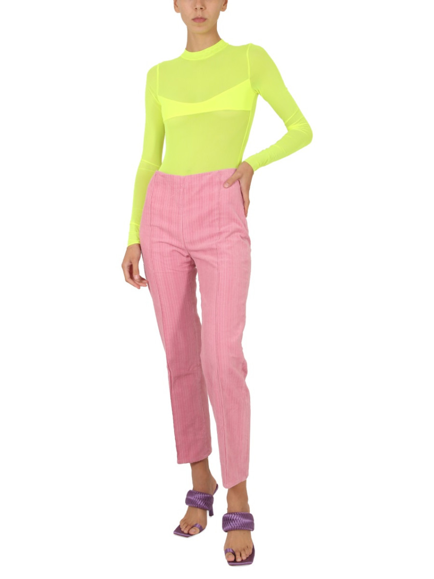 Yellow Solid Round Neck Top