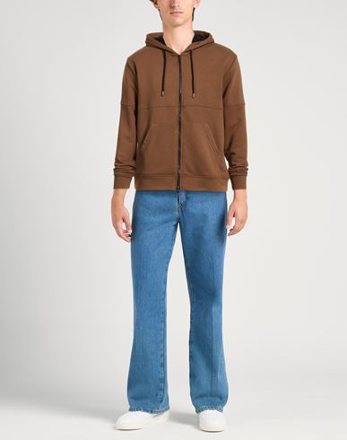 Man Sweatshirt Light brown Size L Cotton, Polyester