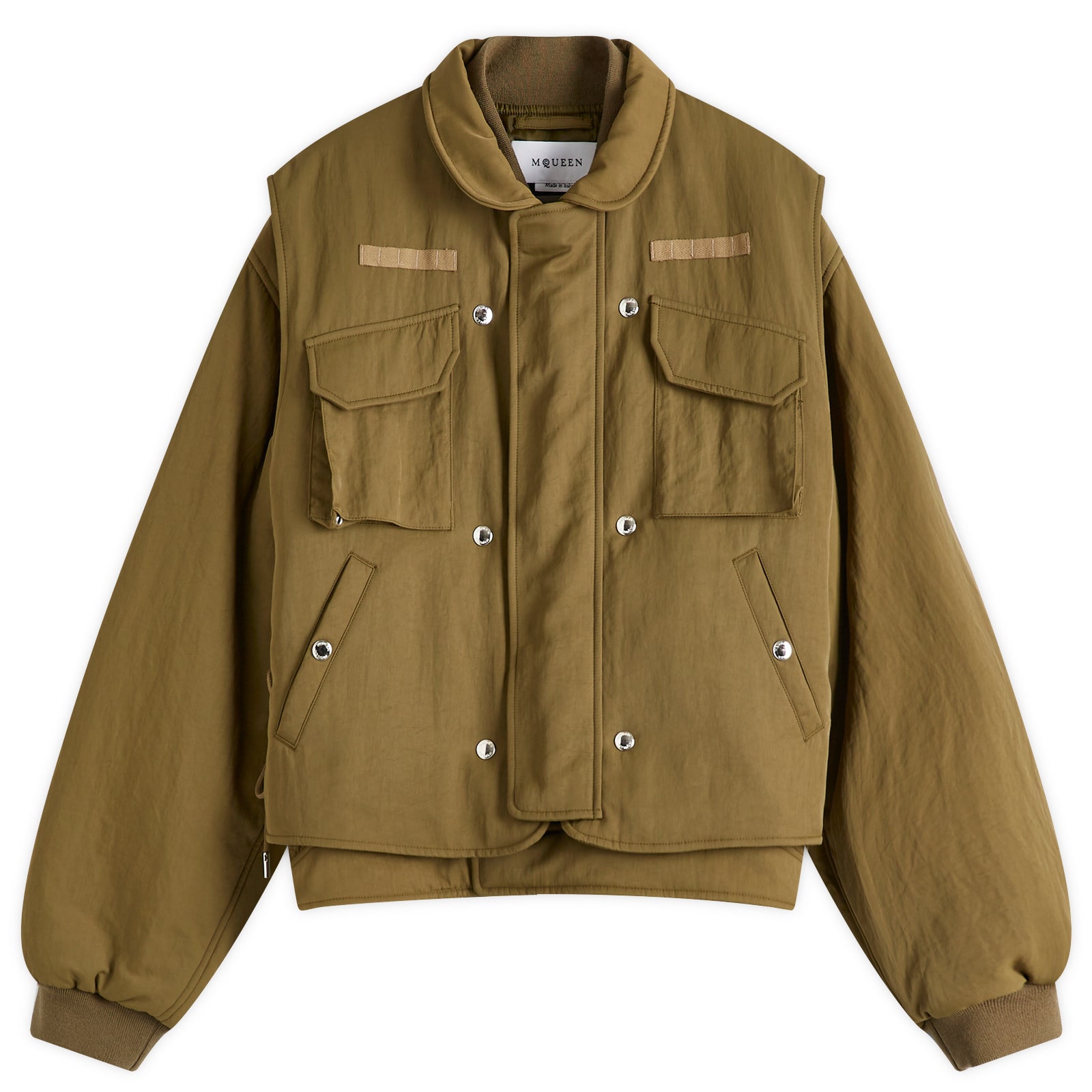 Men's Double Layer Bomber Jacket & Gilet in Olive