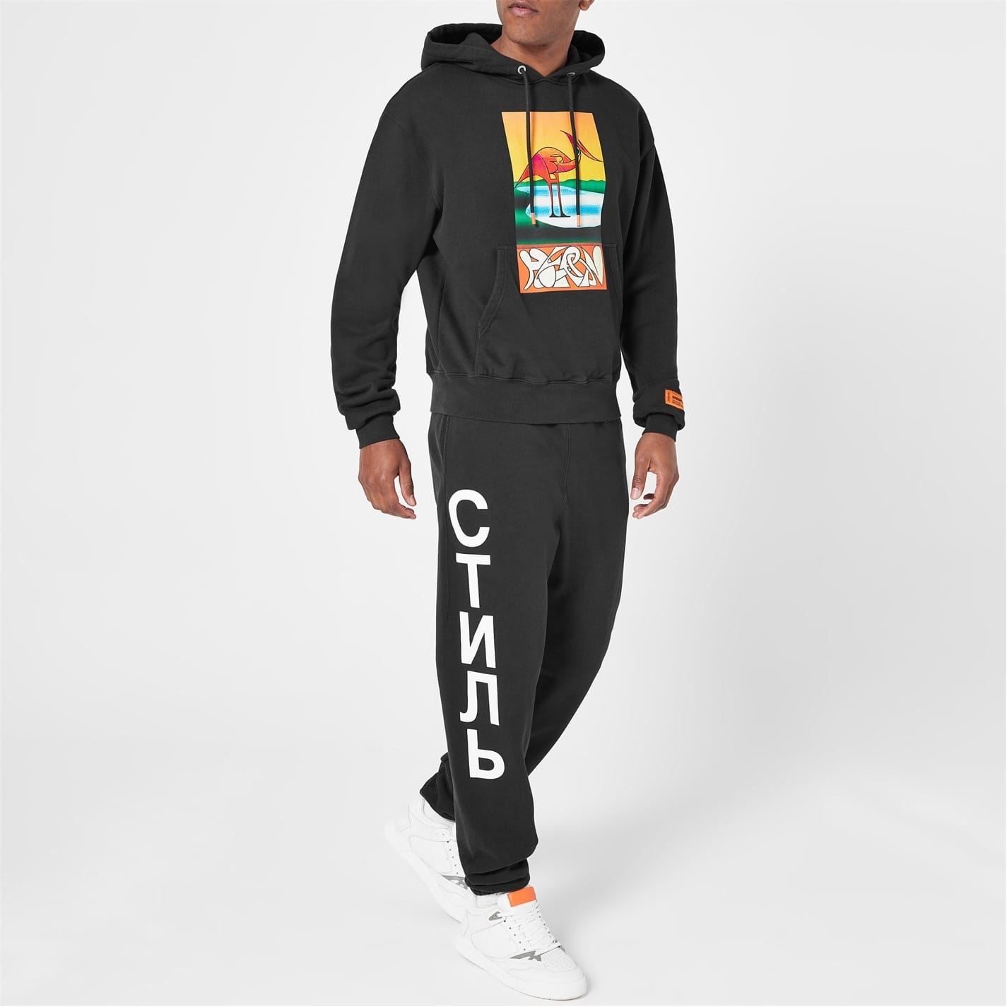 Heron Preston Mens Abstract Hoodie in Black 1020 - Sma