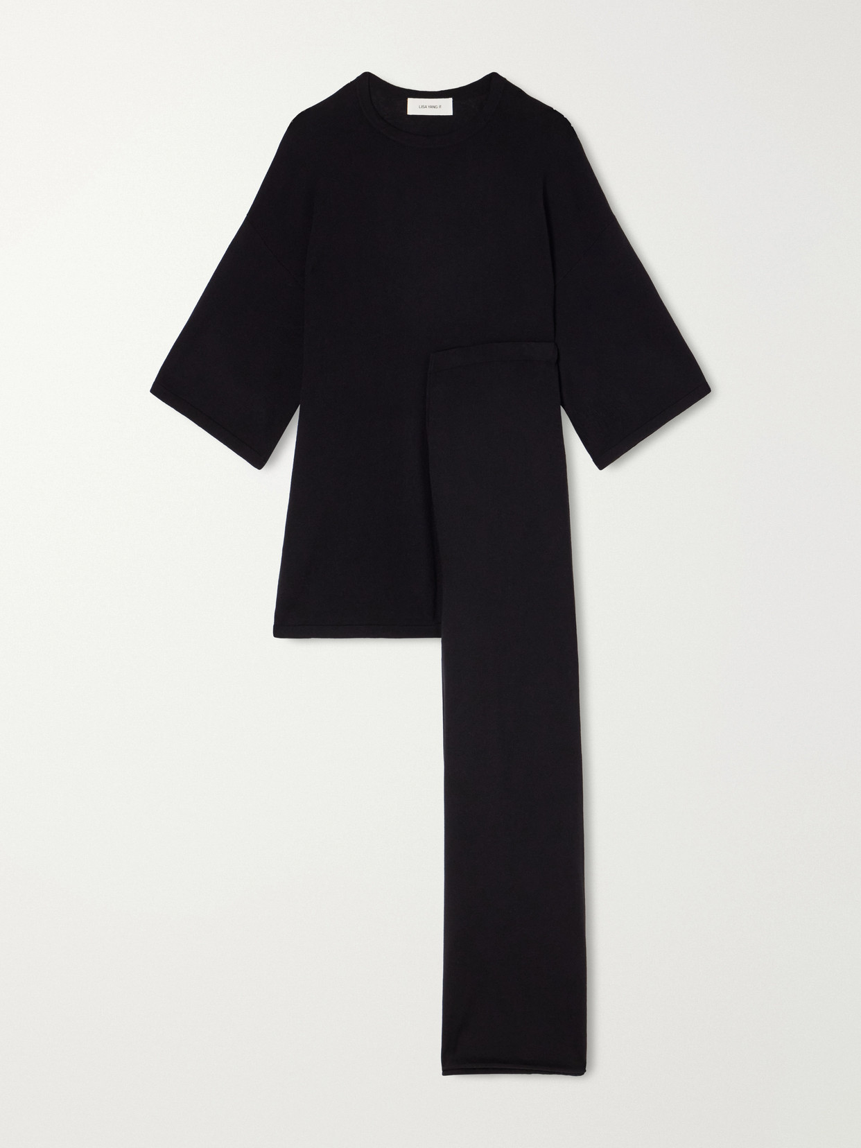 Agnette And Ainsley Cotton And Cashmere-blend Sweater And Pants Set - Black