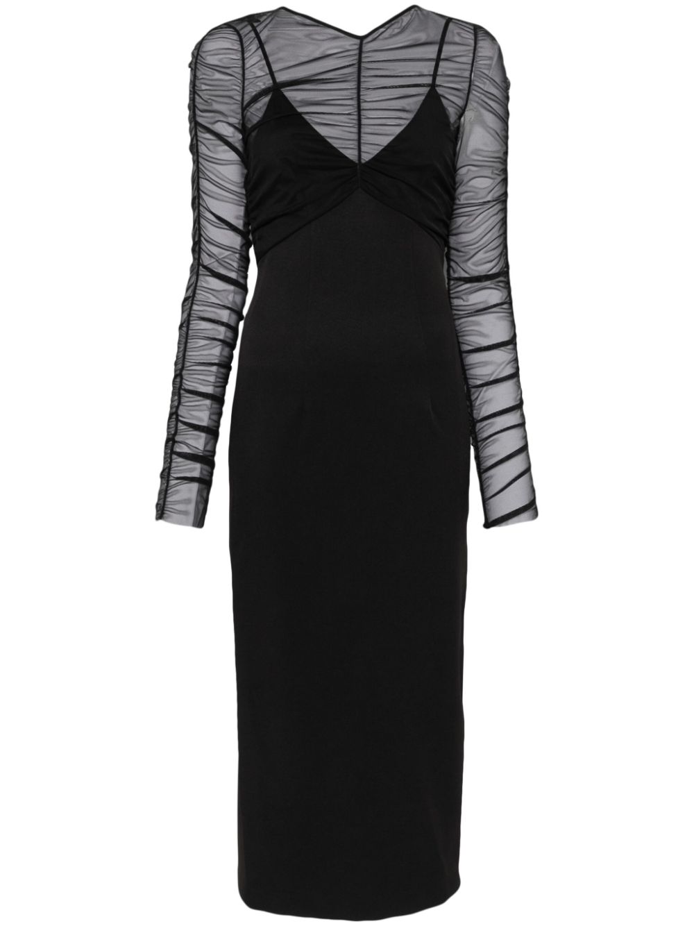 Layered midi dress - Black