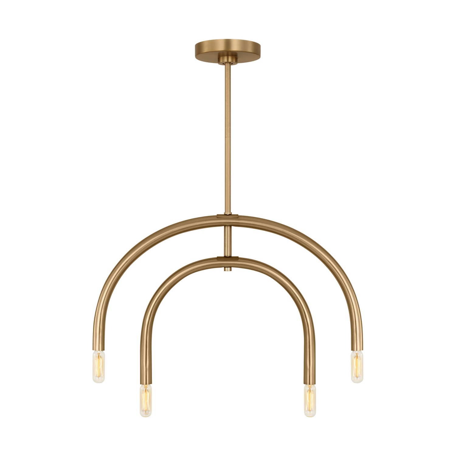 Satin Brass Four Light Chandelier from the Hadden Collection
