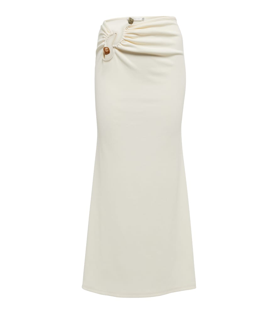 Distort cutout high-waisted midi skirt