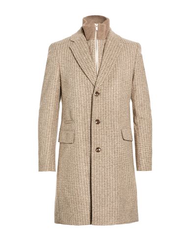 Man Coat Beige Size 36 Polyester, Polyacrylic, Virgin Wool