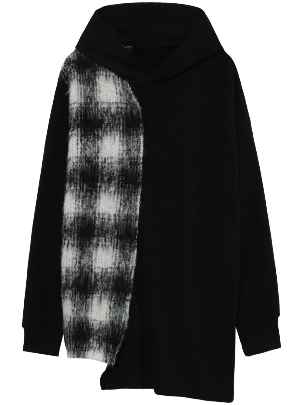 Panel-detailing hoodie - Black