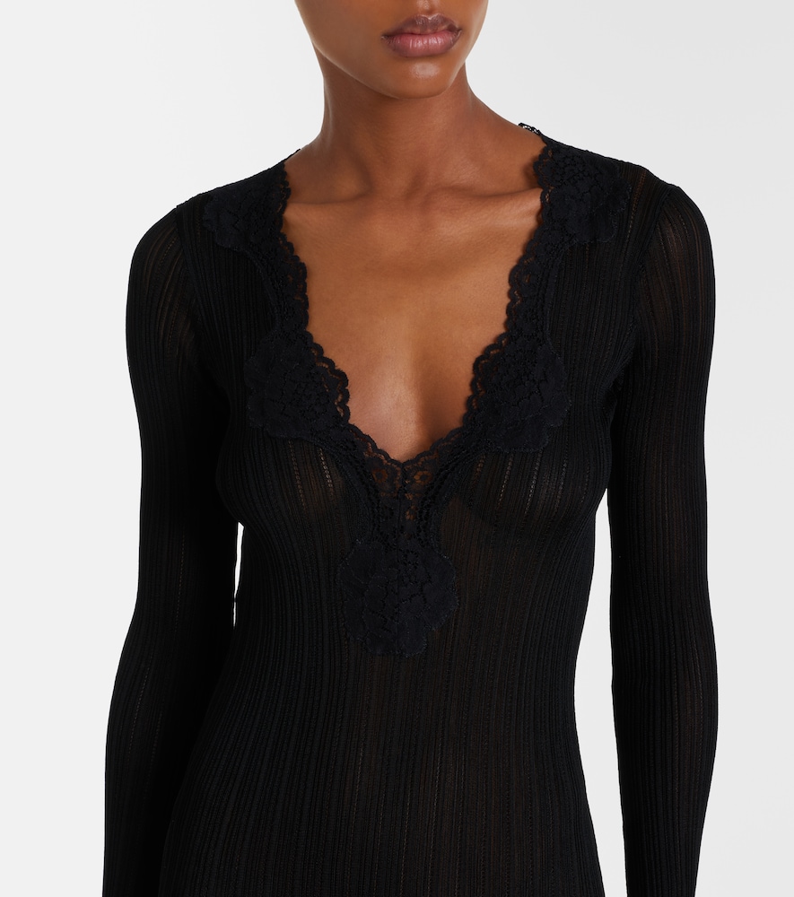 Ribbed-knit midi dress