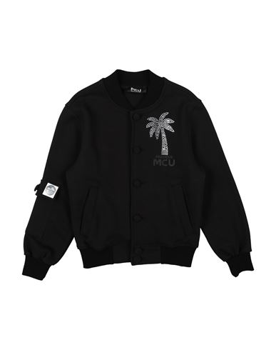M. c.u. Marco Cassese Union Kid Girl Sweatshirt Black Size 10 Cotton, Swarovski Crystal