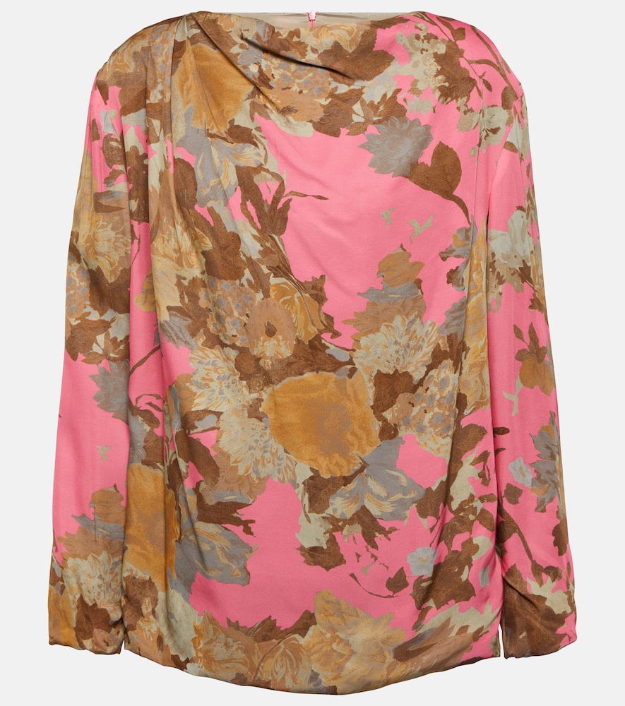 Printed draped blouse