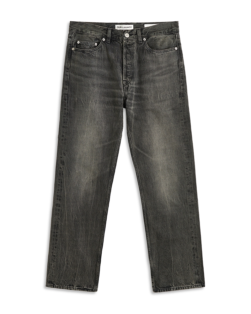 First Cut Regular Straight Fit Jeans in Graphite Wave Selvedge