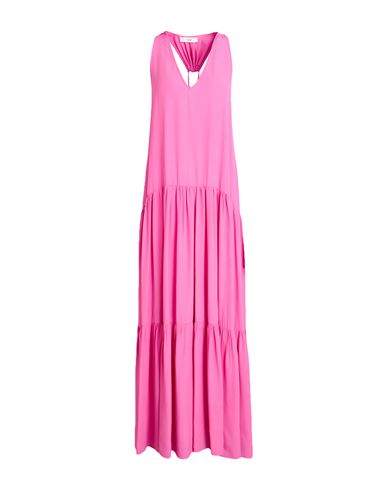 Woman Maxi dress Pink Size 2 Acetate, Silk