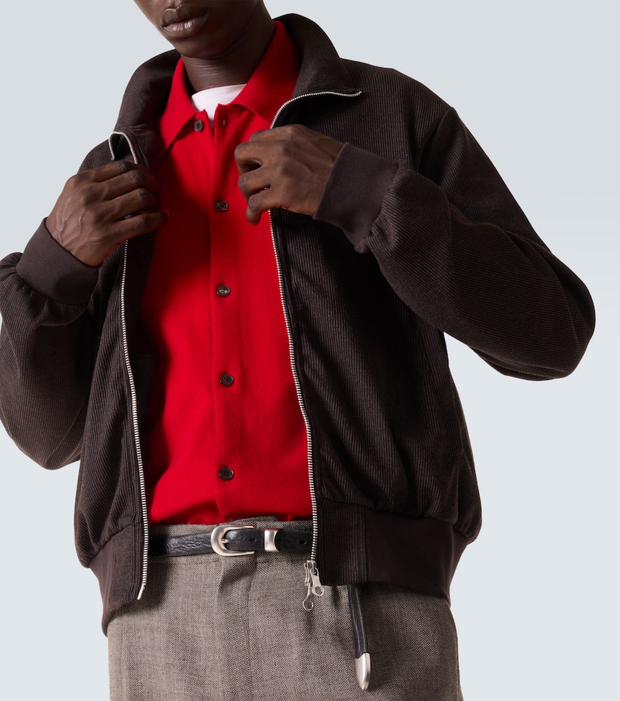 Mob ribbed-knit cotton-blend bomber jacket