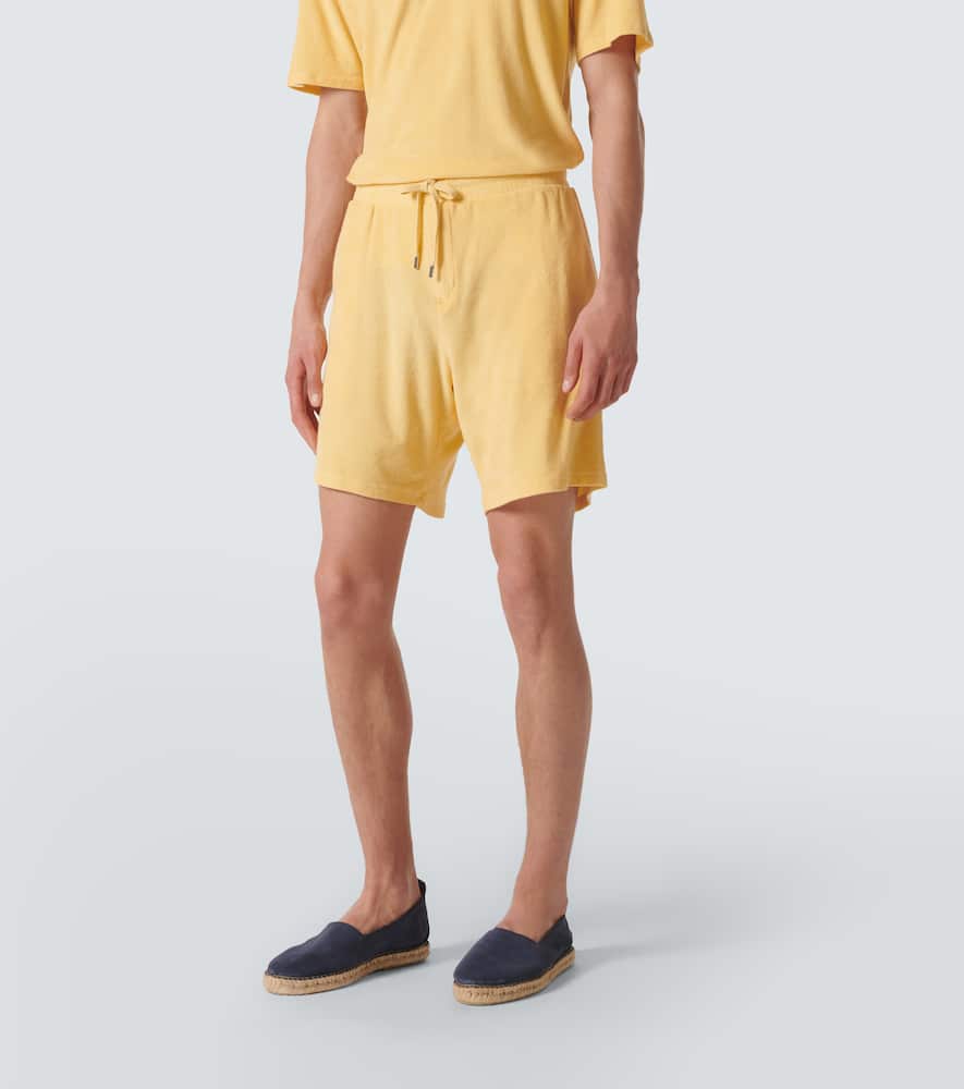 Faustino cotton and linen-blend terry shorts
