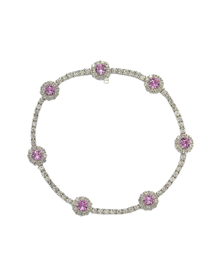 Silver 0.02 ct. tw. Diamond & Sapphire Bracelet