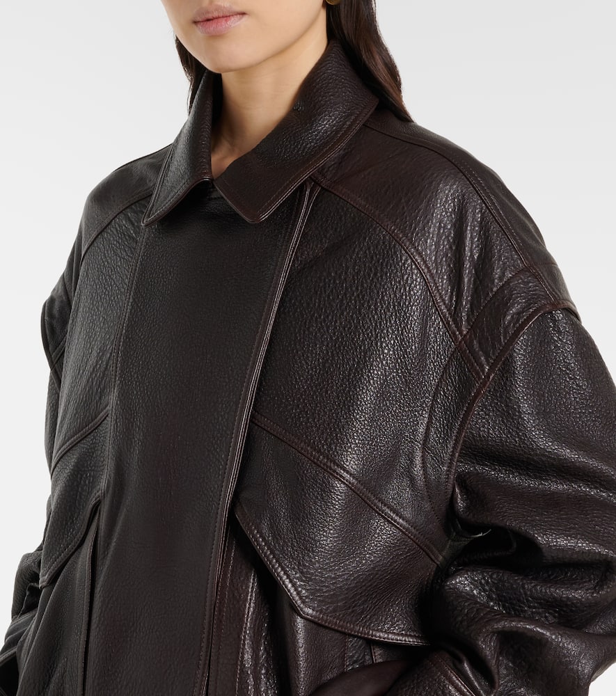 Micah leather bomber jacket